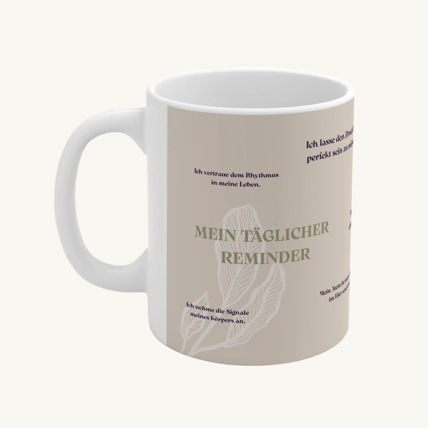 "Mein Täglicher Reminder" Keramikbecher mit Affirmationen zur Self-Care – 330ml