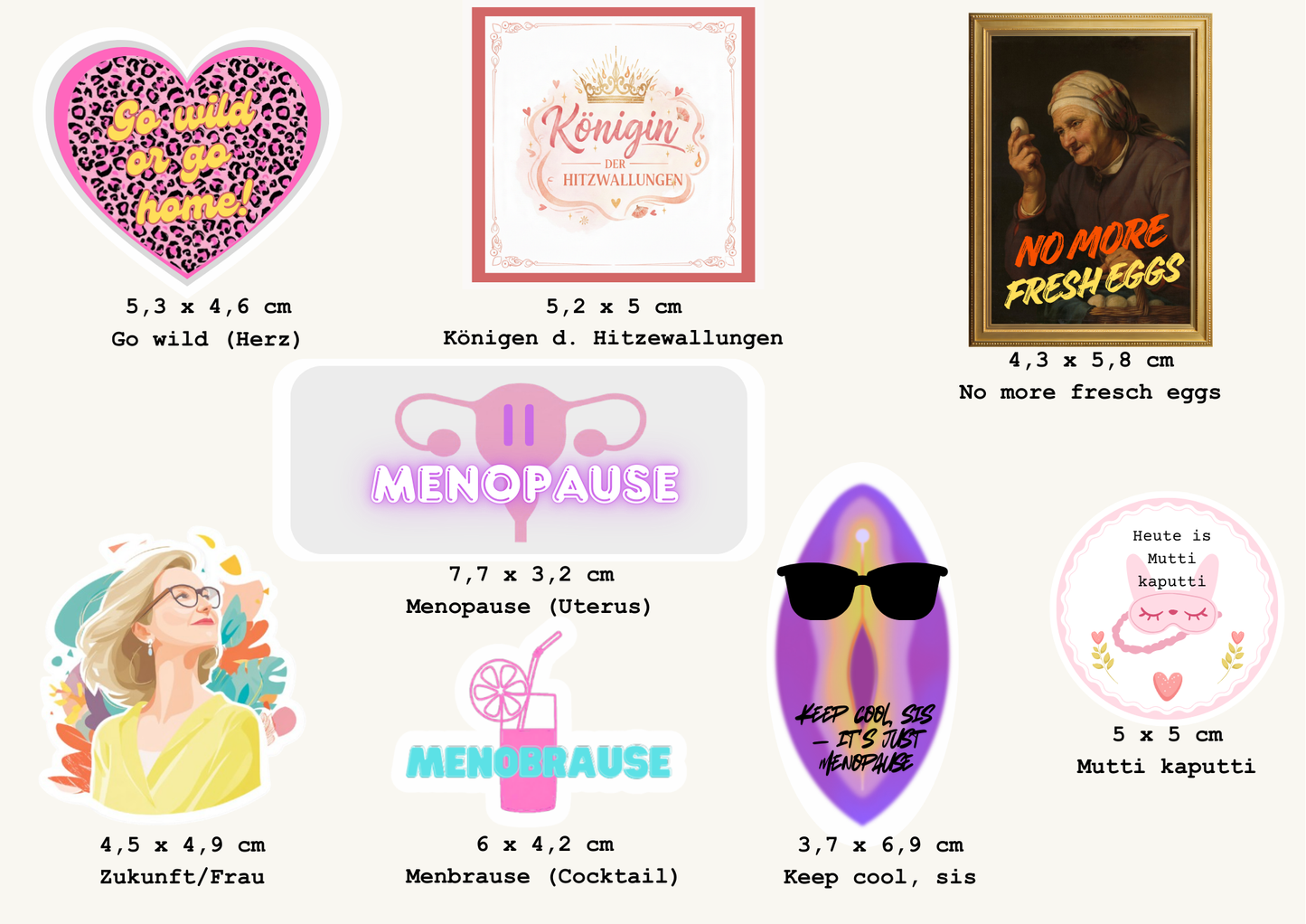 "Statement mit Augenzwinkern" Sticker-Bundle – Wähle deine 5 Favoriten!