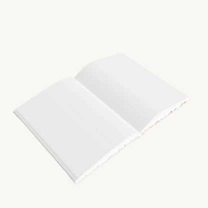 "Time to Shine" Journal A5 – Stilvolles Notizbuch mit Goldsternen in weiß