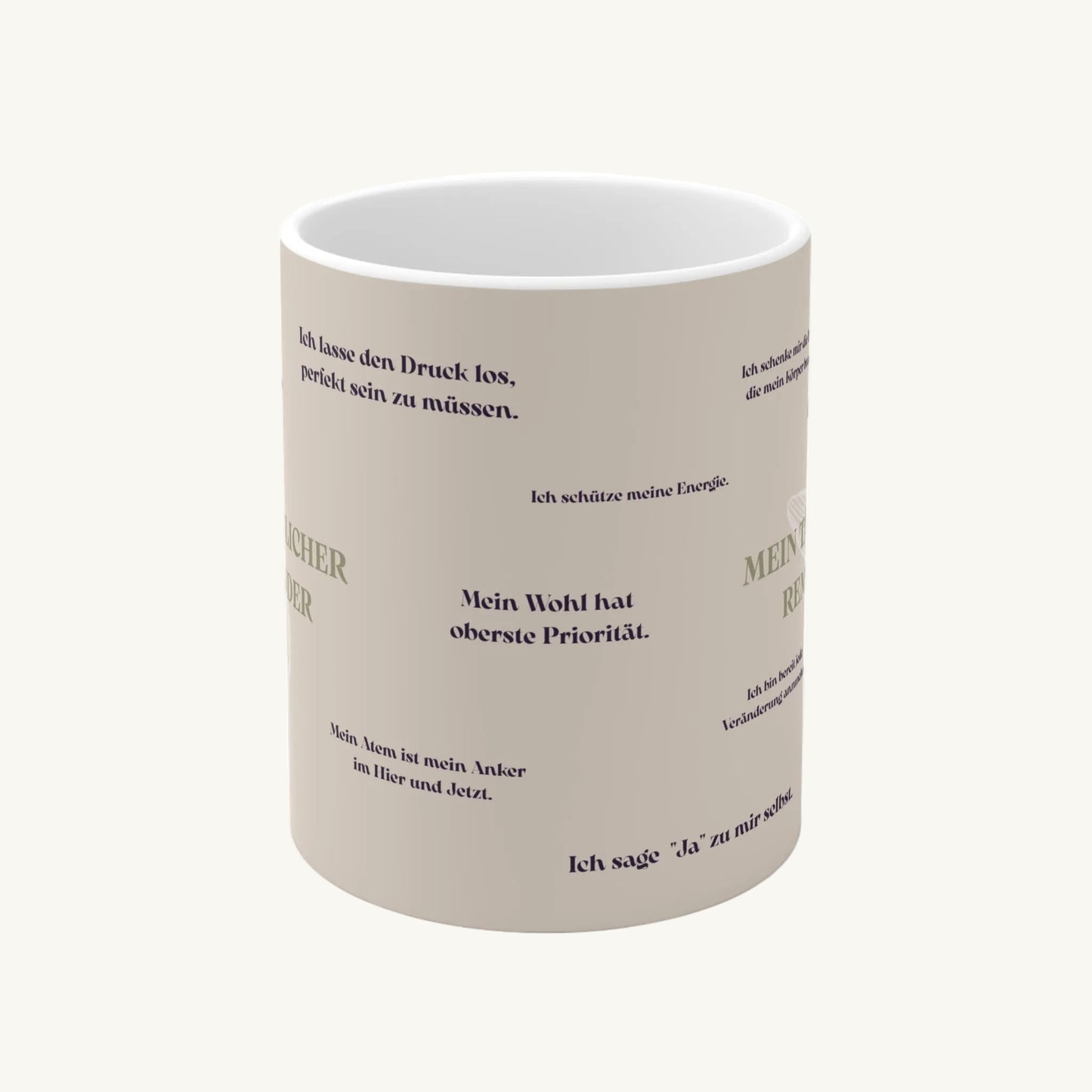 "Mein Täglicher Reminder" Keramikbecher mit Affirmationen zur Self-Care – 330ml