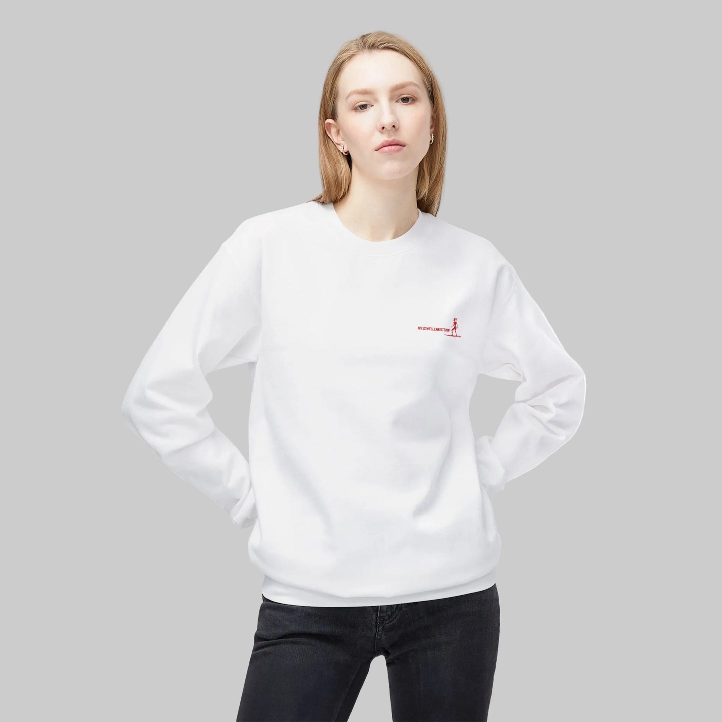 "Hitzewellenreiterin" Premium Sweatshirt mit Surf-Motiv für Damen