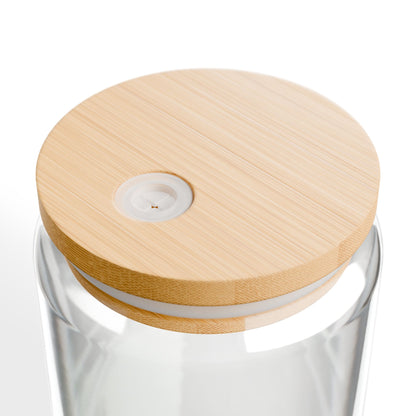 "Time to shine, Darling" Glas-Tumbler mit Bambusdeckel & Glasstrohhalm – 500ml
