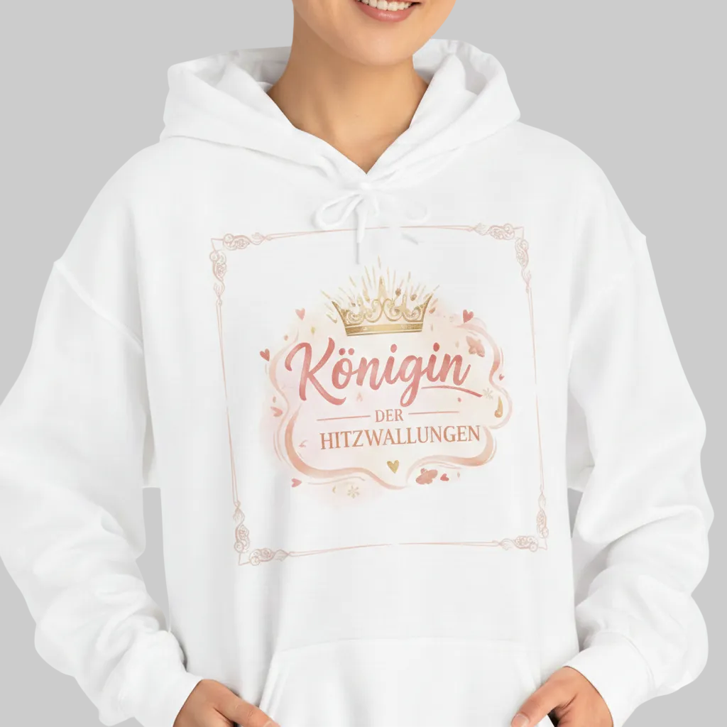 "Königin der Hitzwallungen" Kuscheliger Hoodie für Damen