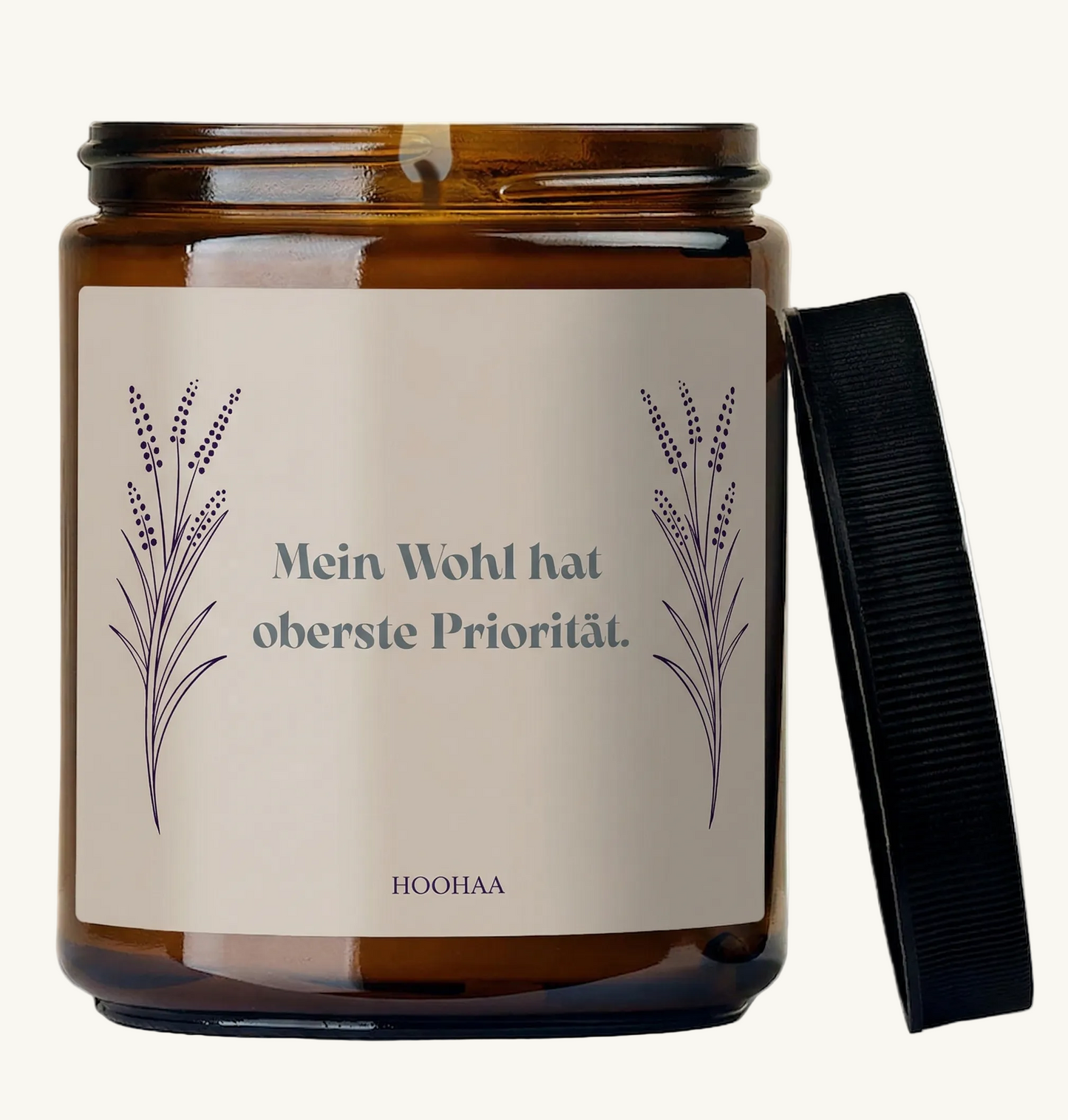 "Mein Wohl" – Beruhigende Begleiterin | Black-Vanilla | 70h Brenndauer