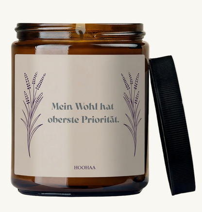 "Mein Wohl" – Beruhigende Begleiterin | Black-Vanilla | 70h Brenndauer