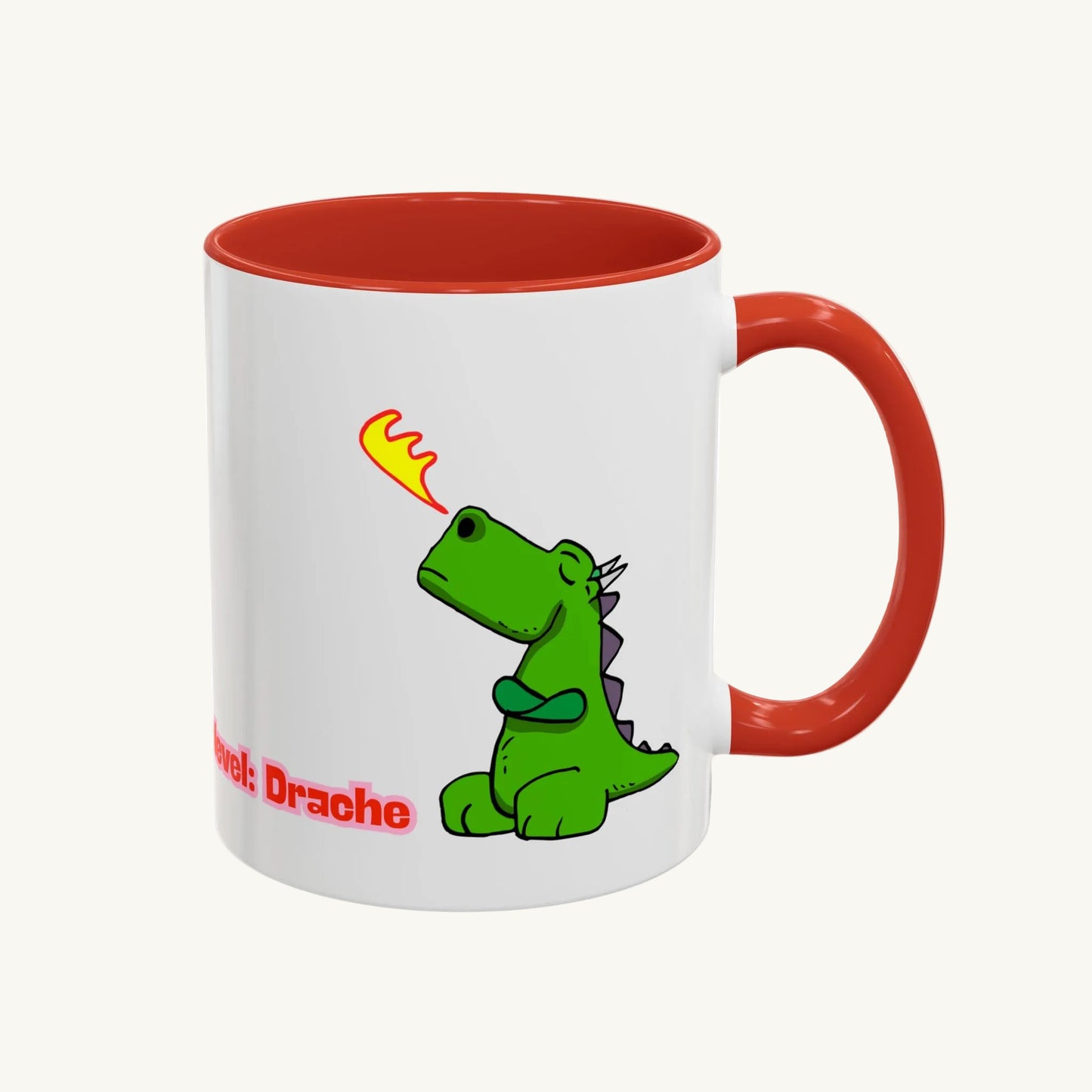 „Hormonlevel: Drache“ – Süße Tasse mit kleinem Drachen als humorvolles Geschenk -330ml