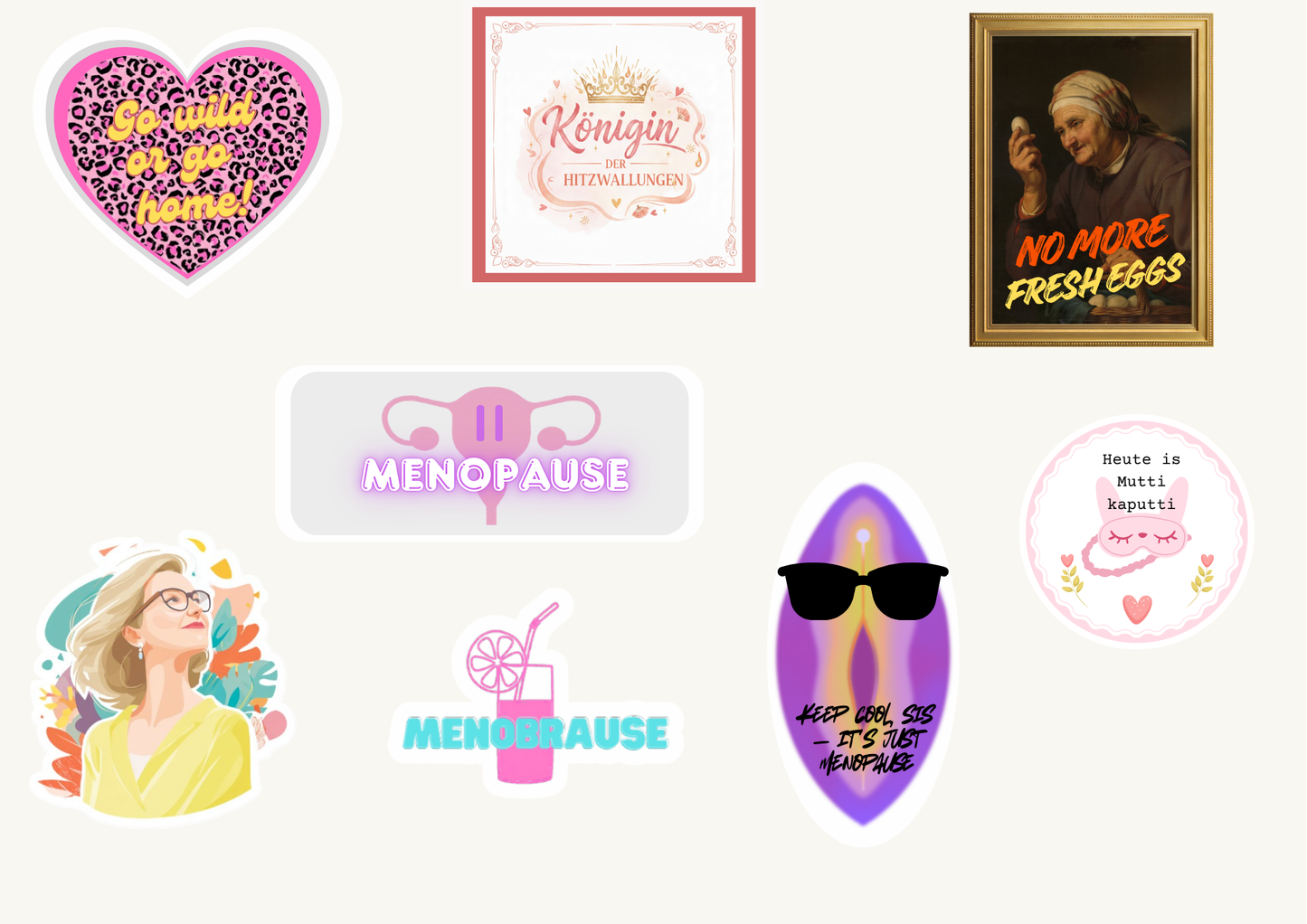 "Statement mit Augenzwinkern" Sticker-Bundle – Wähle deine 5 Favoriten!